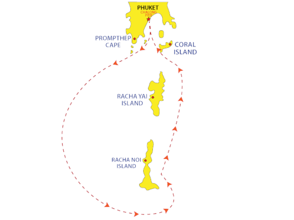 Drop off/fishing locations Big Game 2 - Racha Noi Private Charter